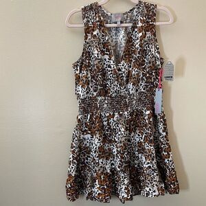 New! Forcynthia Beachwear| Large|Linen|Coverup|Cheetah|Has Stretch